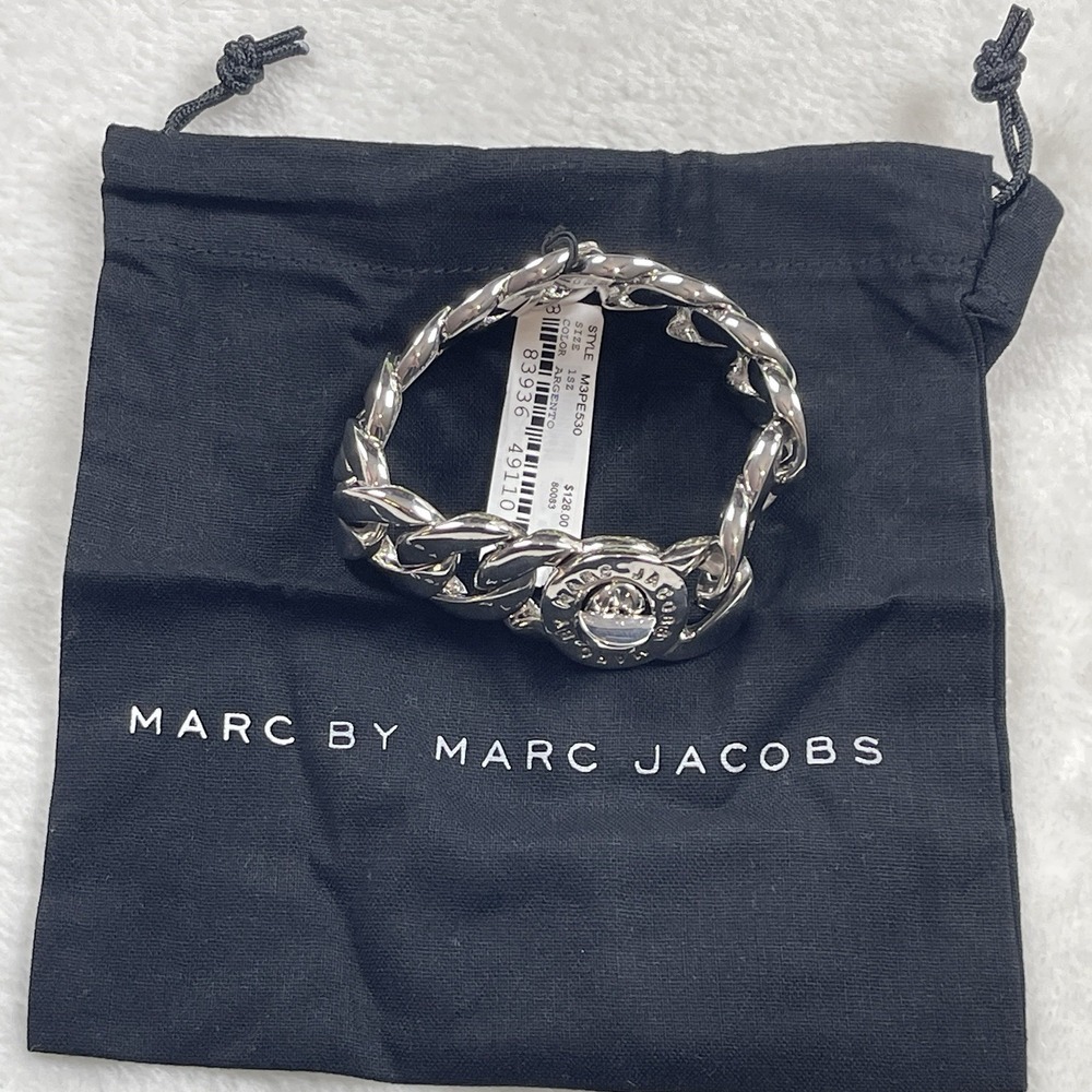 Marc By Marc Jacobs Silver Bold Argento Logo 7" Link Bracelet - M3PE553 NWT